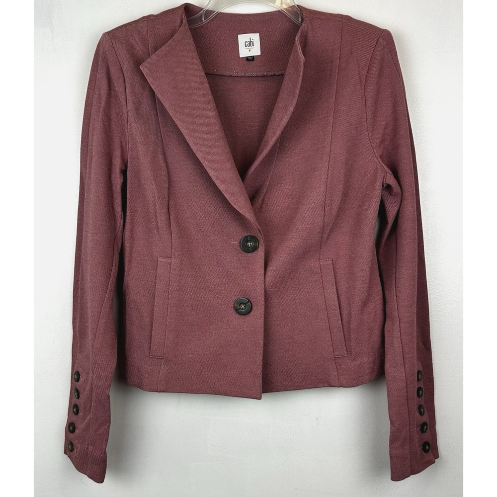 Cabi Soft Blazer Womens 8 Jacket Pink Knit 2 Button Office Career Office